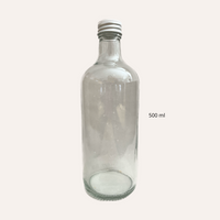 Glasflaske med metallåg 500 ml til opbevaring